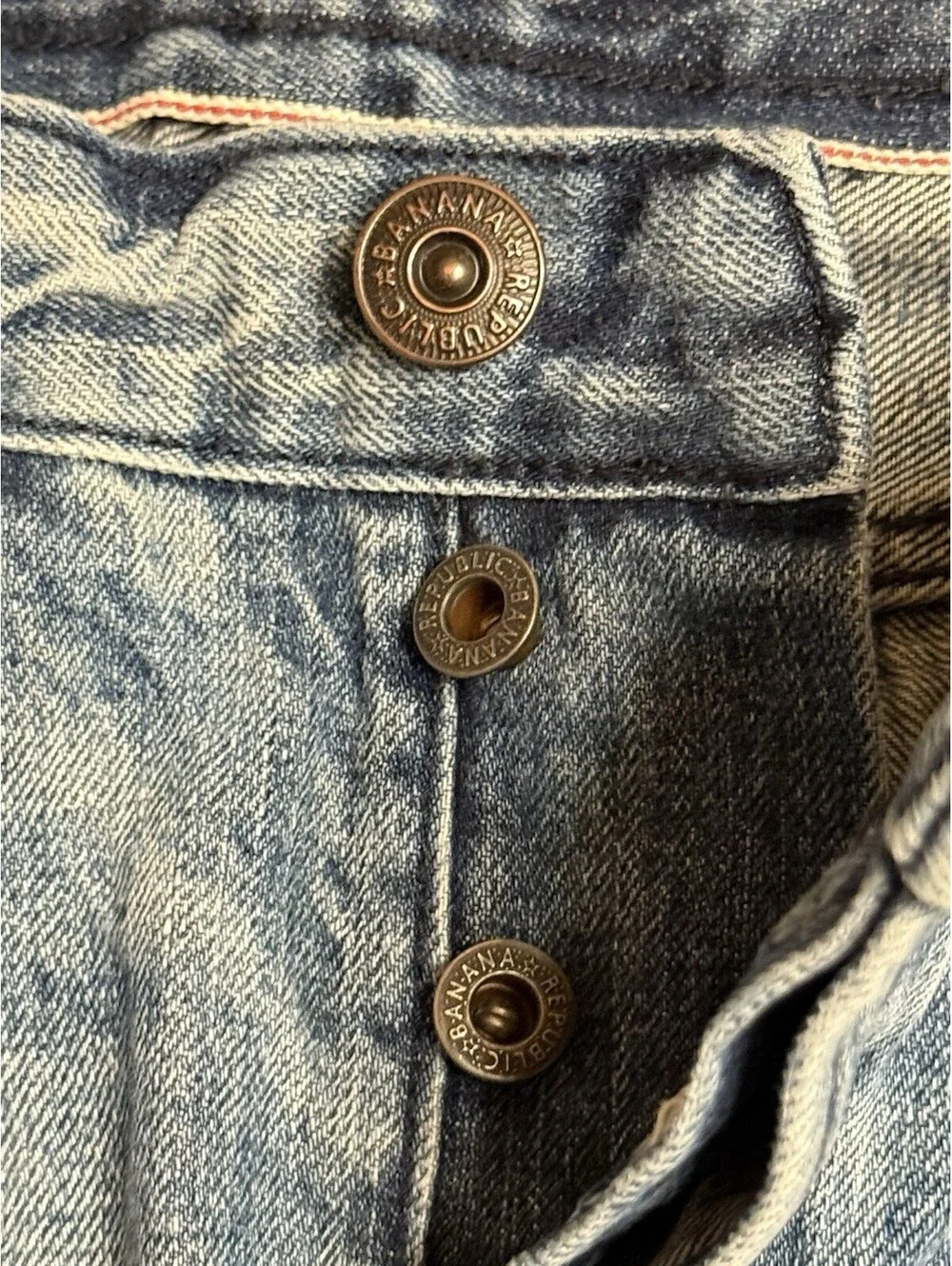 Banana Republic Selvedge Button Fly Distressed Denim Jeans 31x30